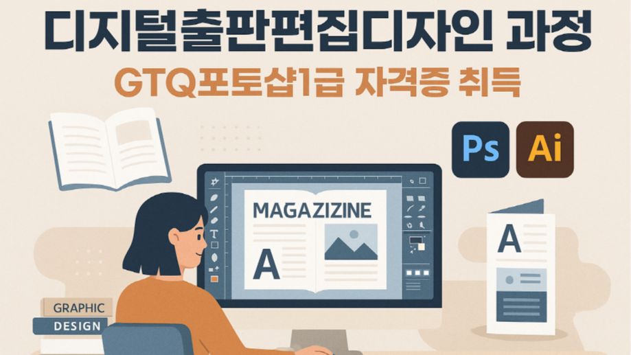 디지털출판편집디자인 기초부터 취업까지!-포샵,일러,포폴